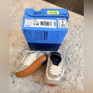 NWT. Stride Rite Kids' White and Tan Sneakers